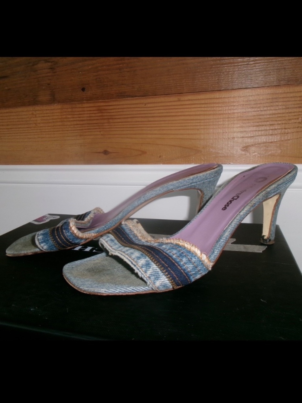 Vintage denim kitten heels size 37.5